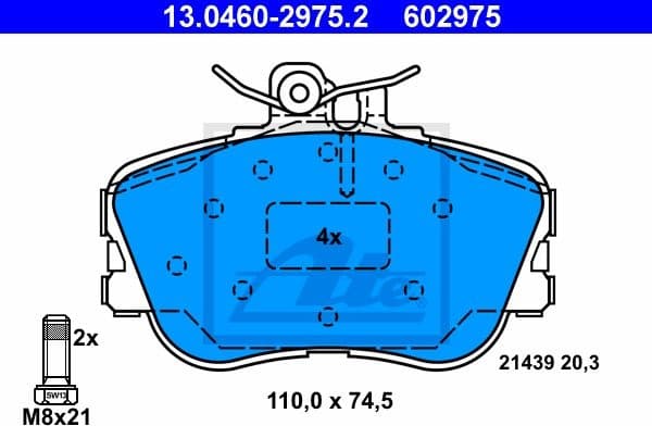 Brake Pad Set, disc brake 13.0460-2975.2