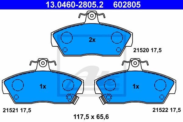 Brake Pad Set, disc brake 13.0460-2805.2