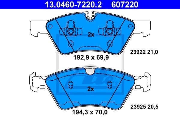 Brake Pad Set, disc brake 13.0460-7220.2