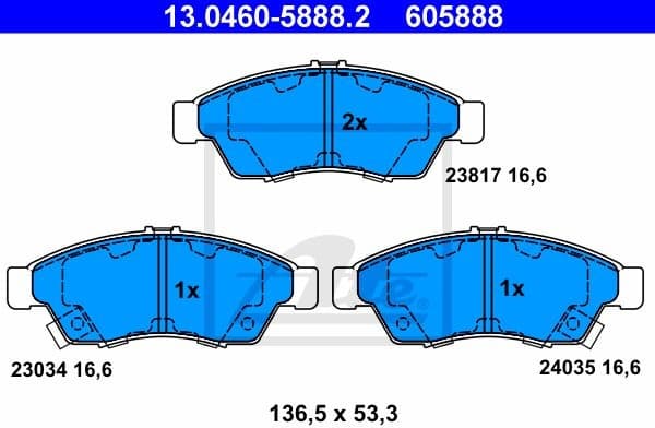 Brake Pad Set, disc brake 13.0460-5888.2