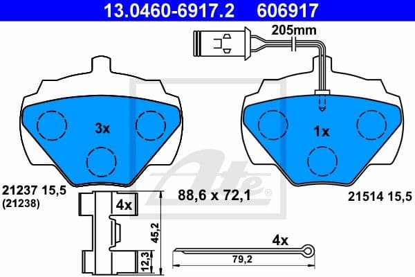 Brake Pad Set, disc brake 13.0460-6917.2
