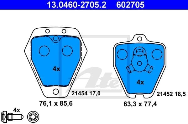 Brake Pad Set, disc brake 13.0460-2705.2