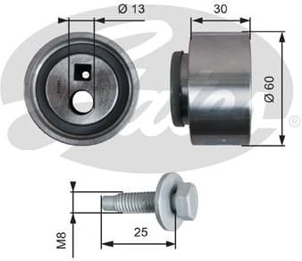 Tensioner Pulley, timing belt PowerGrip™ T41139