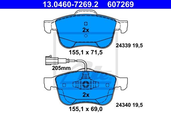 Brake Pad Set, disc brake 13.0460-7269.2