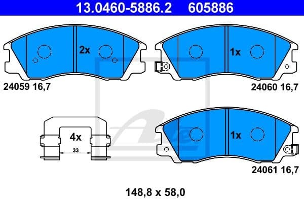 Brake Pad Set, disc brake 13.0460-5886.2