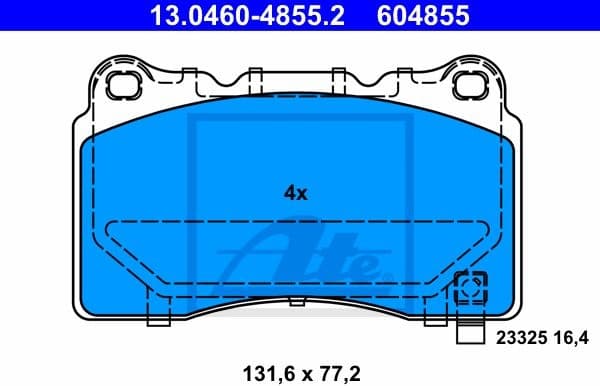 Brake Pad Set, disc brake 13.0460-4855.2