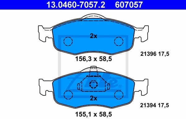 Brake Pad Set, disc brake 13.0460-7057.2