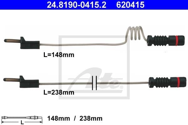 Warning Contact, brake pad wear 24.8190-0415.2