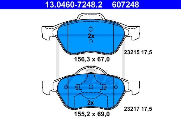 Brake Pad Set, disc brake 13.0460-7248.2