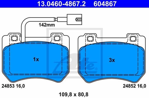 Brake Pad Set, disc brake 13.0460-4867.2