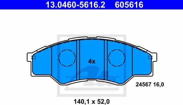 Brake Pad Set, disc brake 13.0460-5616.2