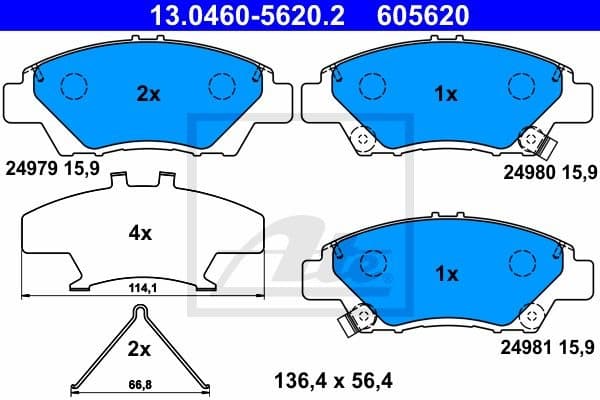 Brake Pad Set, disc brake 13.0460-5620.2