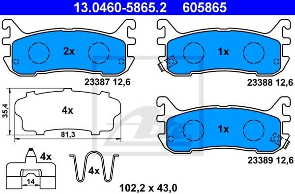 Brake Pad Set, disc brake 13.0460-5865.2