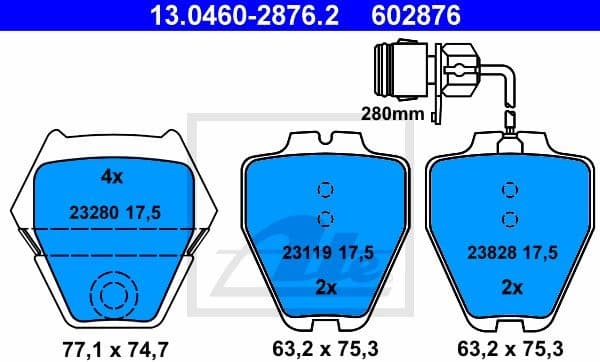 Brake Pad Set, disc brake 13.0460-2876.2