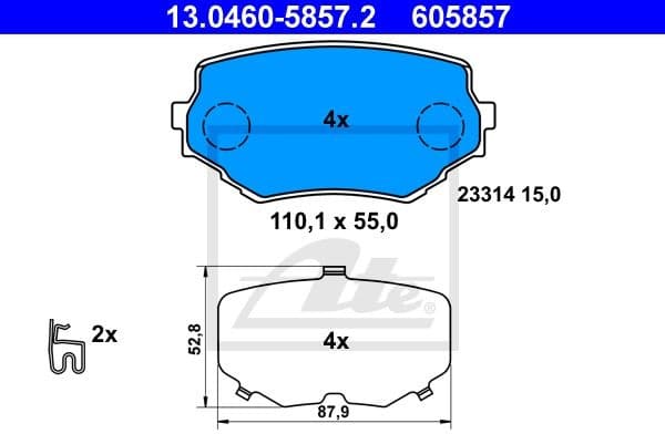 Brake Pad Set, disc brake 13.0460-5857.2