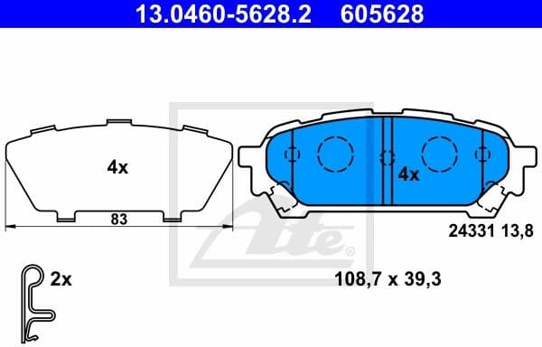 Brake Pad Set, disc brake 13.0460-5628.2