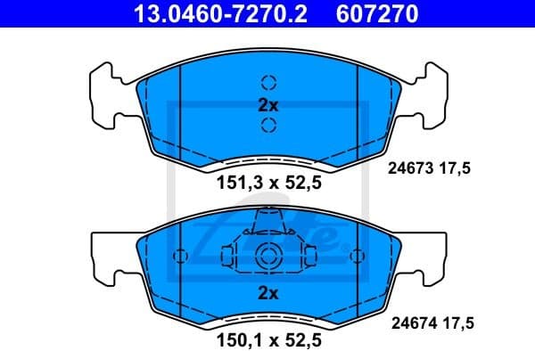 Brake Pad Set, disc brake 13.0460-7270.2
