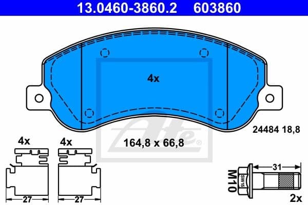 Brake Pad Set, disc brake 13.0460-3860.2