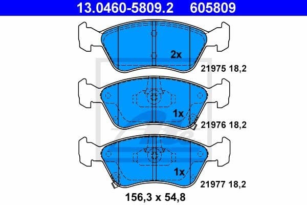 Brake Pad Set, disc brake 13.0460-5809.2