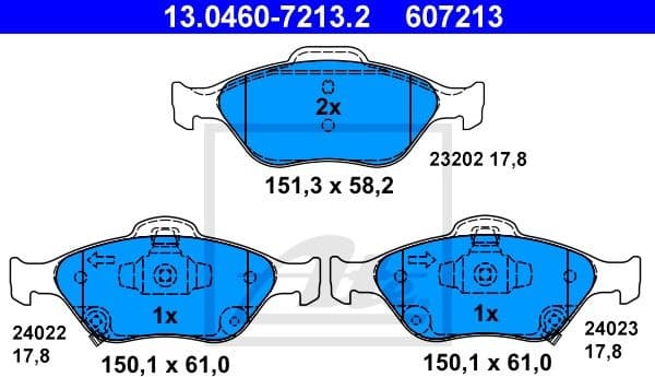 Brake Pad Set, disc brake 13.0460-7213.2