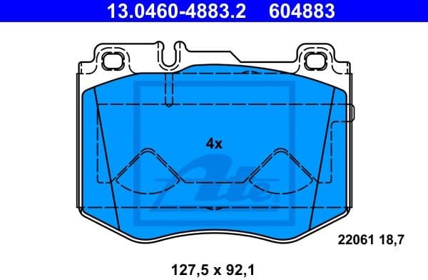 Brake Pad Set, disc brake 13.0460-4883.2