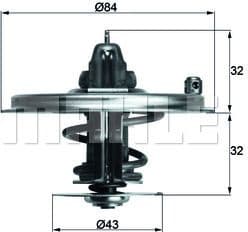 Thermostat, coolant BEHR TX3680D