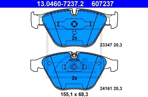 Brake Pad Set, disc brake 13.0460-7237.2