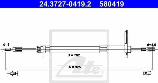 Cable Pull, parking brake 24.3727-0419.2