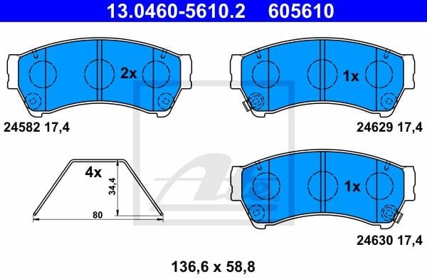 Brake Pad Set, disc brake 13.0460-5610.2