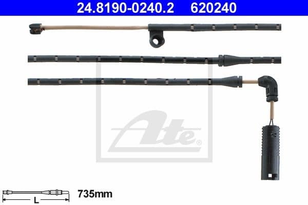 Warning Contact, brake pad wear 24.8190-0240.2