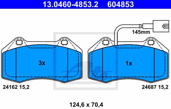 Brake Pad Set, disc brake 13.0460-4853.2