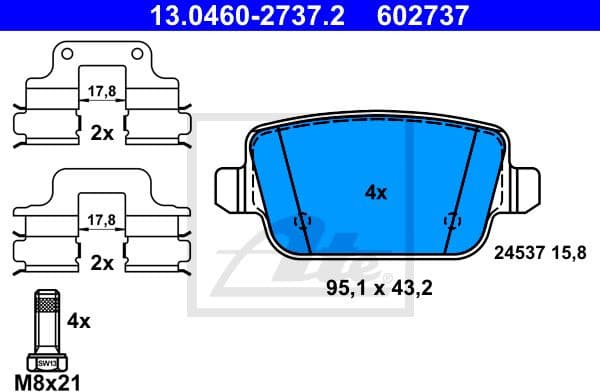 Brake Pad Set, disc brake 13.0460-2737.2