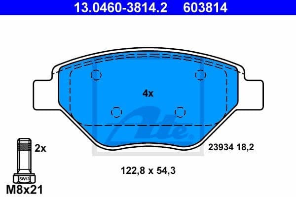 Brake Pad Set, disc brake 13.0460-3814.2