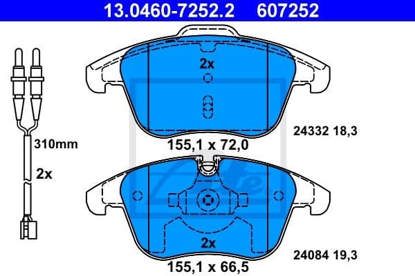 Brake Pad Set, disc brake 13.0460-7252.2