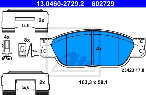 Brake Pad Set, disc brake 13.0460-2729.2