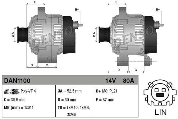 Alternator DAN1100 - image 3