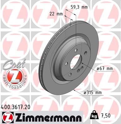 Brake Disc COAT Z 400.3617.20