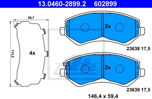 Brake Pad Set, disc brake 13.0460-2899.2