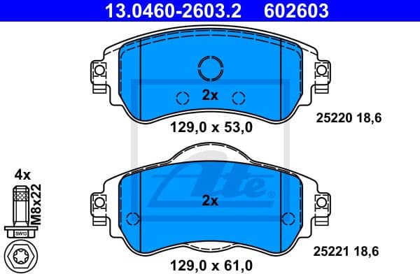 Brake Pad Set, disc brake 13.0460-2603.2