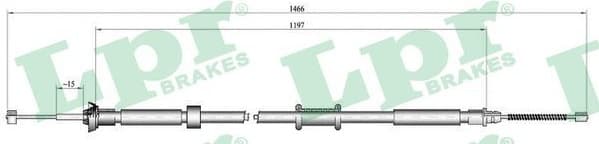 Cable Pull, parking brake C1024B