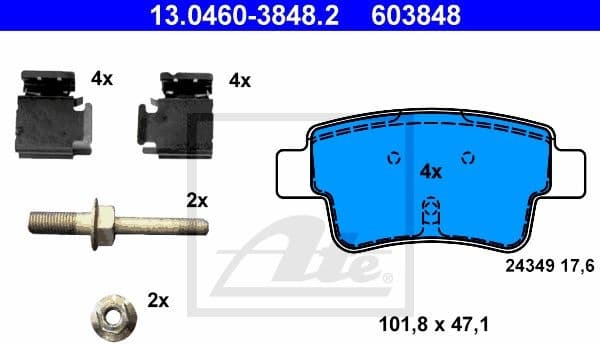 Brake Pad Set, disc brake 13.0460-3848.2