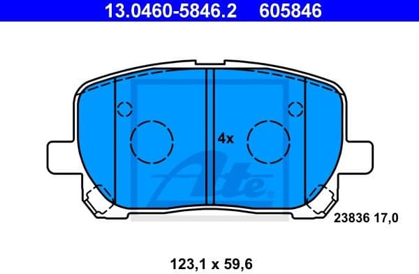 Brake Pad Set, disc brake 13.0460-5846.2