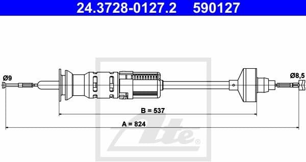 Cable Pull, clutch control 24.3728-0127.2