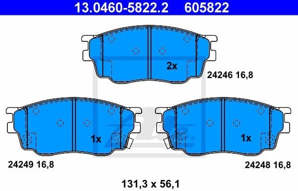 Brake Pad Set, disc brake 13.0460-5822.2