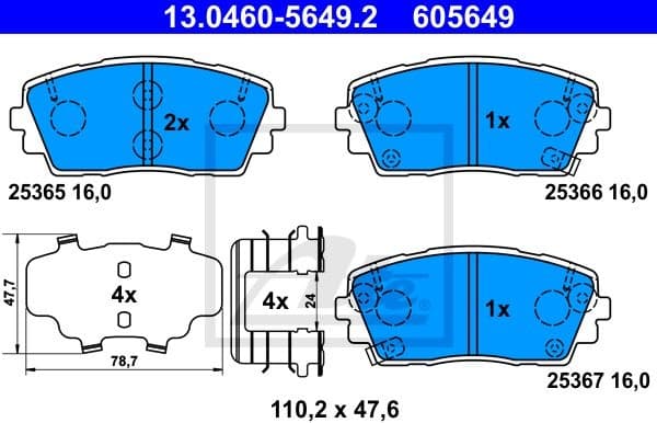 Brake Pad Set, disc brake 13.0460-5649.2