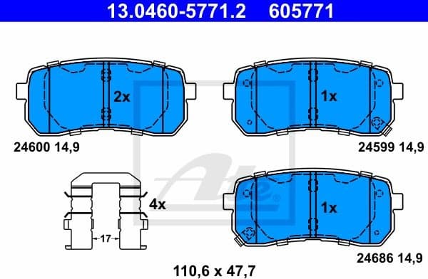 Brake Pad Set, disc brake 13.0460-5771.2