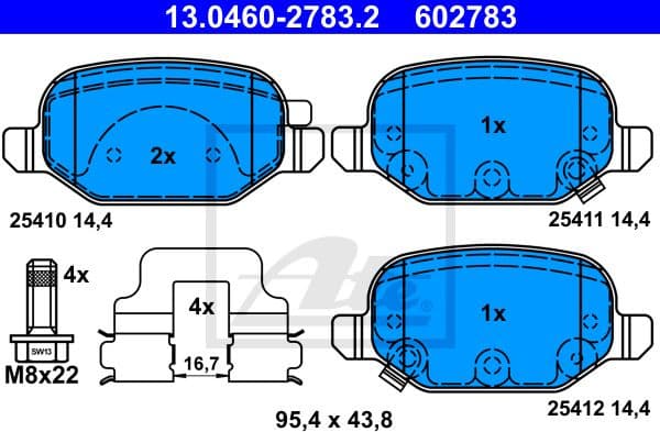 Brake Pad Set, disc brake 13.0460-2783.2