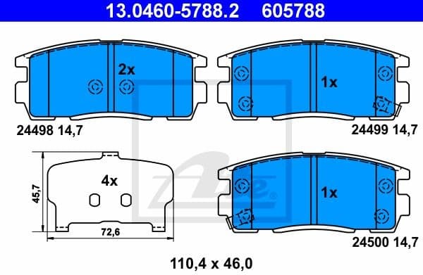 Brake Pad Set, disc brake 13.0460-5788.2