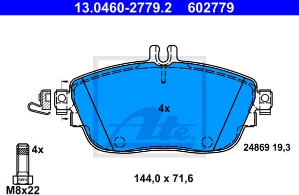 Brake Pad Set, disc brake 13.0460-2779.2
