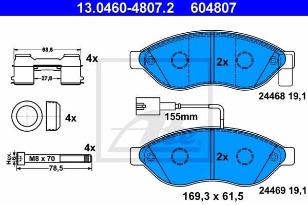 Brake Pad Set, disc brake 13.0460-4807.2